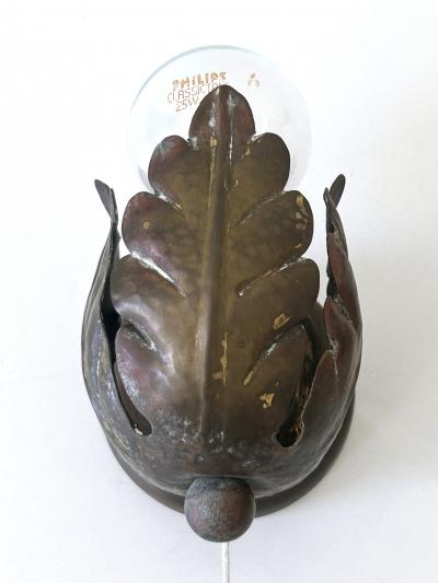 Set of Two Small Lovely Mid Century Brass Sconces Flower Buds Germany 1950s