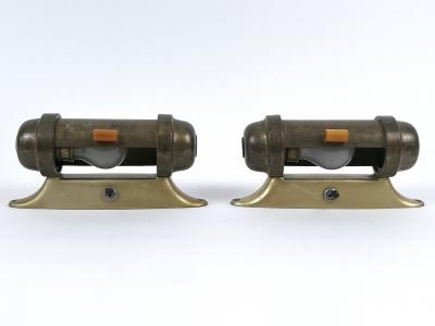 Set of Two Streamline Bauhaus Design Sub Marine Cabinet Sconces Germany 1930s