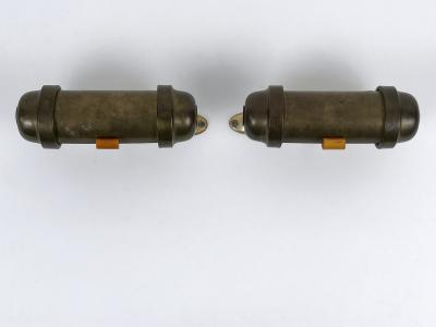 Set of Two Streamline Bauhaus Design Sub Marine Cabinet Sconces Germany 1930s