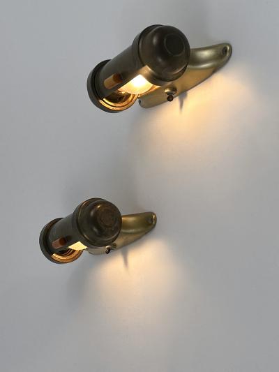 Set of Two Streamline Bauhaus Design Sub Marine Cabinet Sconces Germany 1930s