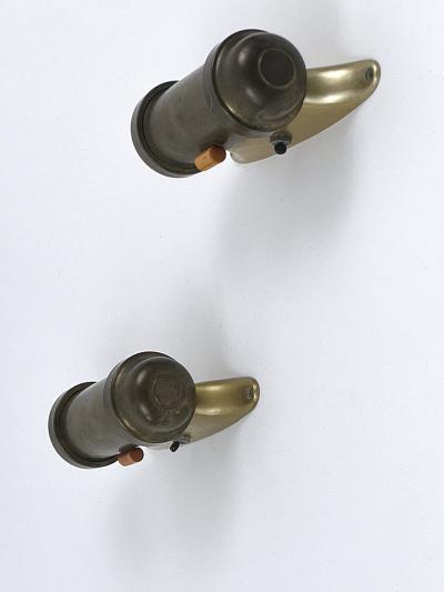 Set of Two Streamline Bauhaus Design Sub Marine Cabinet Sconces Germany 1930s