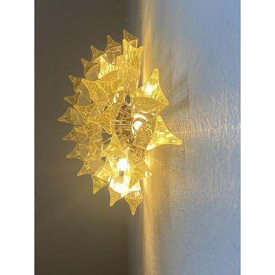 Set of Two Venetian Fum Quadriedro Murano Glass Wall Sconces