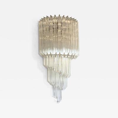 Set of Two Venetian Fum Quadriedro Murano Glass Wall Sconces