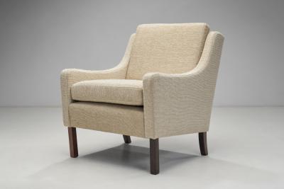 Set of Upholstered Solid Wood Mid Century Armchairs Europe 1960s