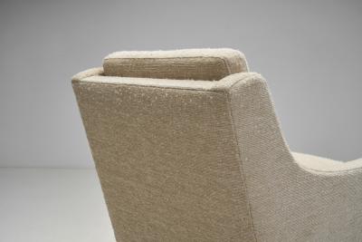 Set of Upholstered Solid Wood Mid Century Armchairs Europe 1960s