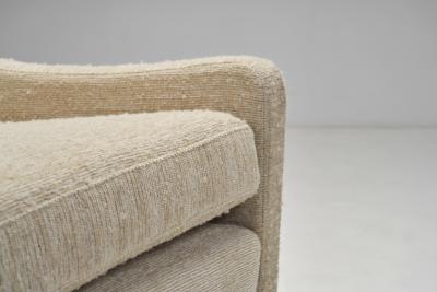 Set of Upholstered Solid Wood Mid Century Armchairs Europe 1960s