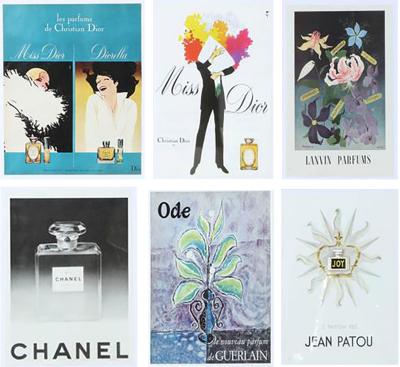 Set of Vintage French Perfume Advertisements
