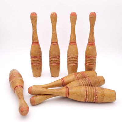 Set of Wooden Bowling Pins U S A circa 1920