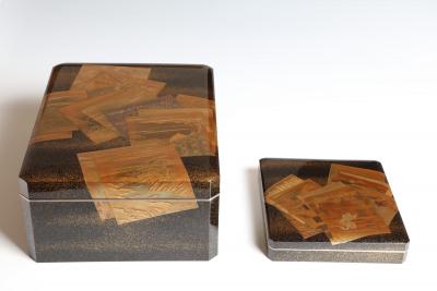 Set of Writing Box and Document Box with Poem Cards ca 1920