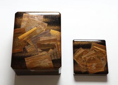 Set of Writing Box and Document Box with Poem Cards ca 1920