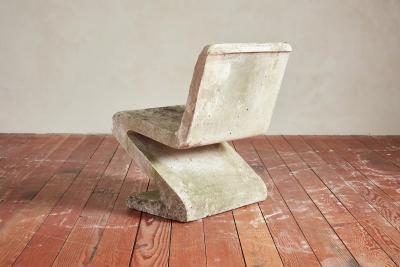 Set of Zig Zag Concrete Chairs and Table