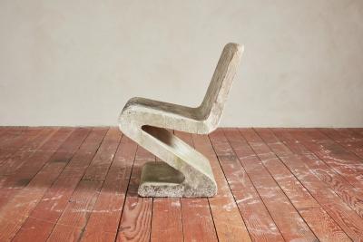 Set of Zig Zag Concrete Chairs and Table