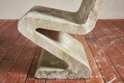 Set of Zig Zag Concrete Chairs and Table