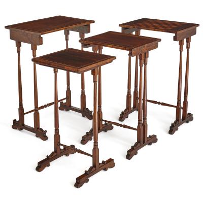 Set of antique English rosewood side tables