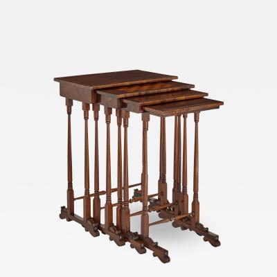 Set of antique English rosewood side tables