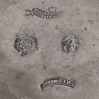 Set of antique German pewter plates