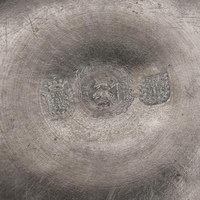 Set of antique German pewter plates