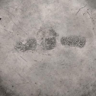 Set of antique German pewter plates