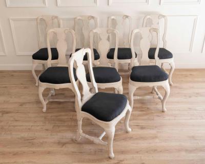 Set of eight Swedish chairs dates to the mid 18th century circa 1760