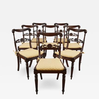 Set of eight antique English late Victorian chairs