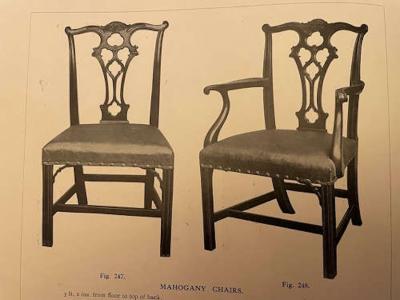 Set of eight late 19thc Chippendale style mahogany dining chairs