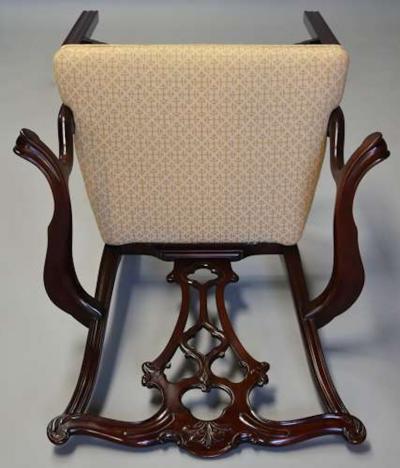 Set of eight late 19thc Chippendale style mahogany dining chairs