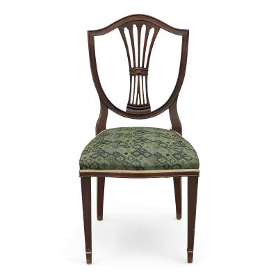Set of eight upholstered dining chairs from Edwardian period