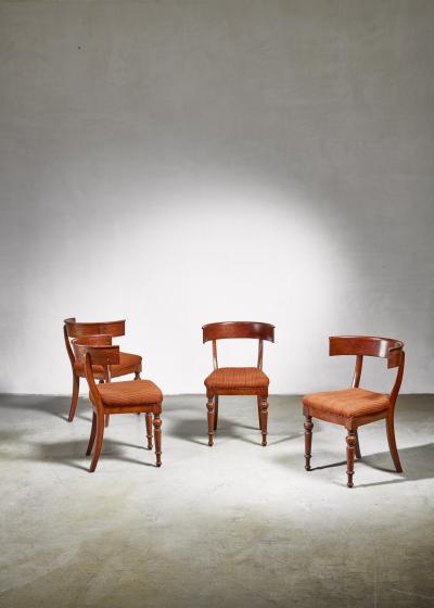 Set of four Danish Klismos chairs late 19th century