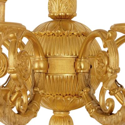 Set of four Empire style ten branch gilt bronze sconces