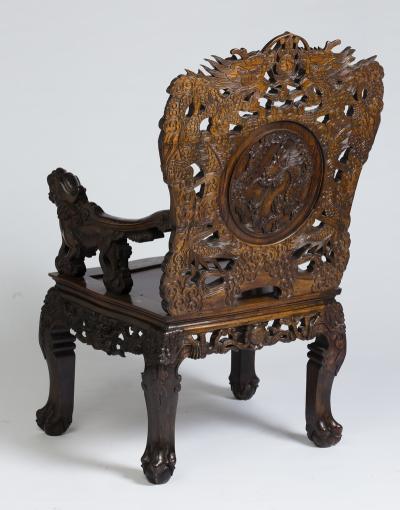 Set of four Indochinese armchairs circa 1930