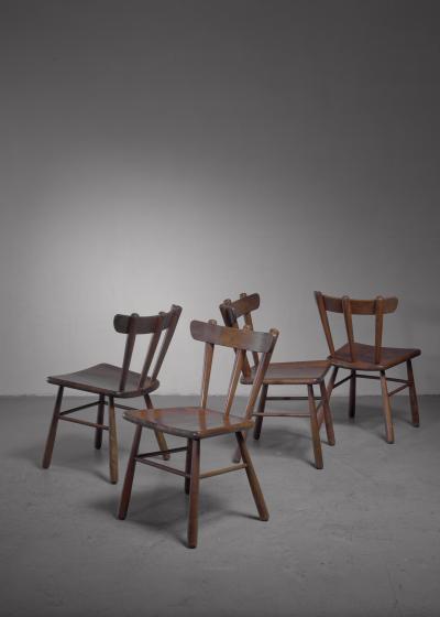 Set of four Scandinavian dining chairs