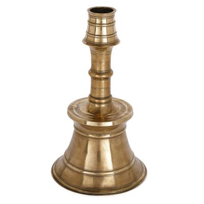 Set of four cast and turned brass Ottoman candlesticks