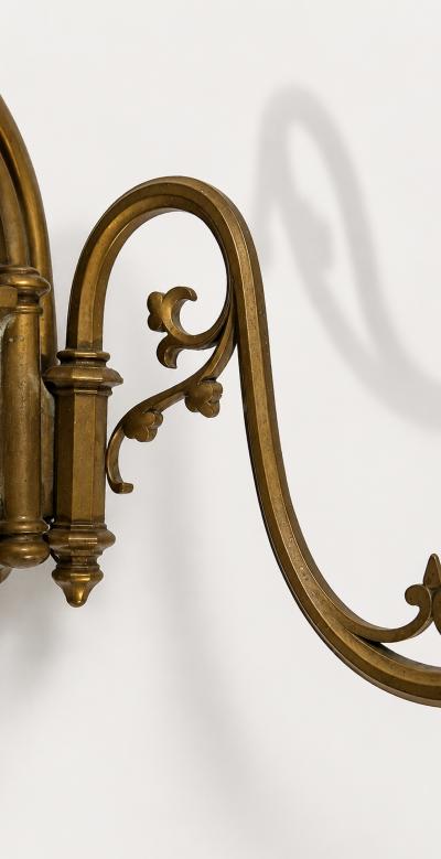Set of four neo Gothic bronze wall sconces France circa 1860