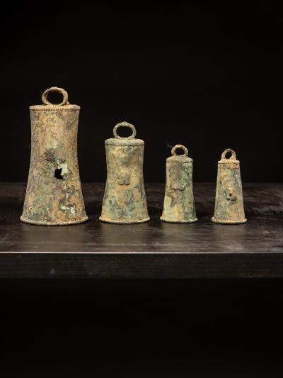 Set of four very old Ceremonial Bells Ibo Igbo People Nigeria