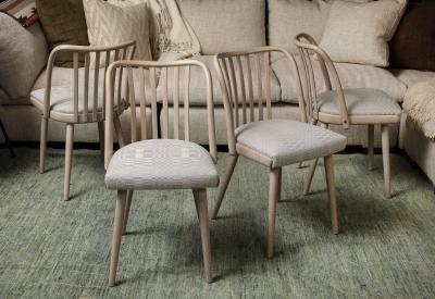 Set of four whitewashed Thonet chairs