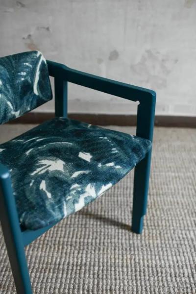 Set of six 1960s lacquered wood chairs