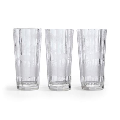 Set of six antique Bohemian glasses