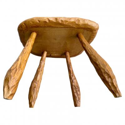 Set of six brutalist chairs in oak France