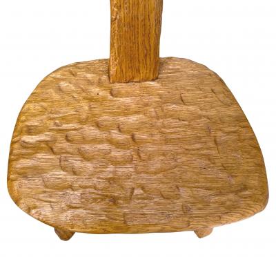 Set of six brutalist chairs in oak France