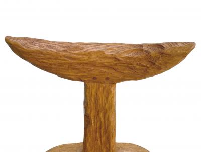 Set of six brutalist chairs in oak France