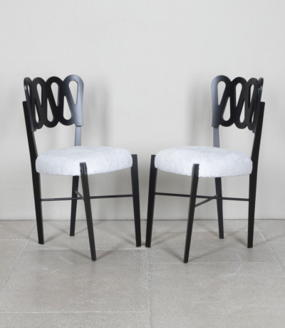 Set of six contemporary Italian Gio Ponti style chairs