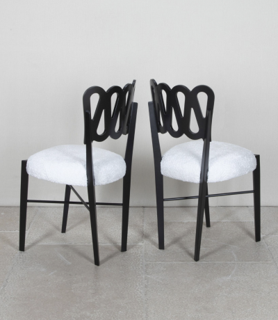 Set of six contemporary Italian Gio Ponti style chairs