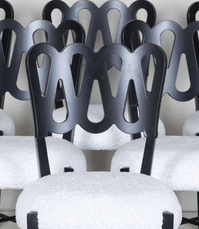 Set of six contemporary Italian Gio Ponti style chairs