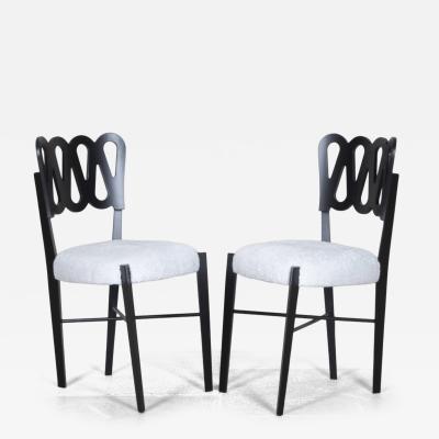 Set of six contemporary Italian Gio Ponti style chairs