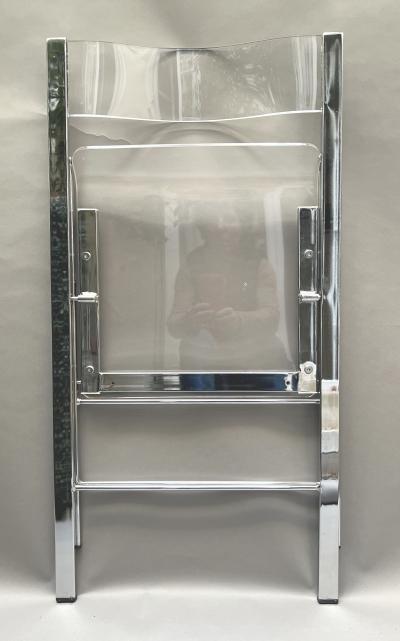 Set of six folding chairs in plexiglass and chrome Italy circa 1970
