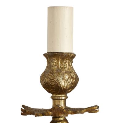 Set of three gilt bronze sconces in the Baroque style