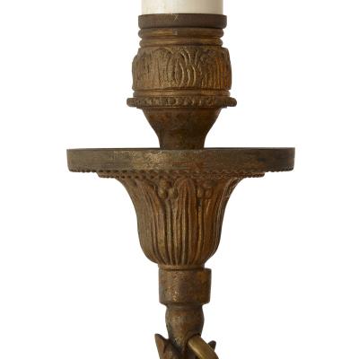 Set of three metal sconces in the Neoclassical style