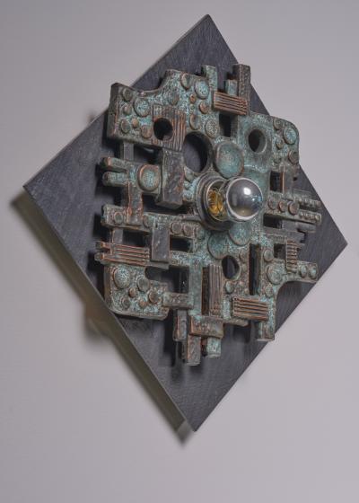 Set of three metal wall appliques