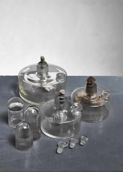 Set of three oil lamps Sweden circa 1900