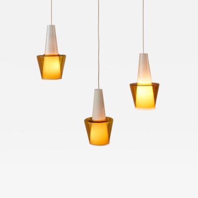 Set of three pendant lights probably produced in Scandinavia 1960s